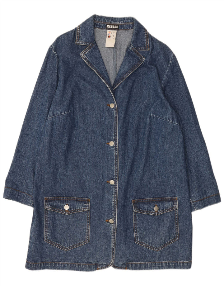 Casaco jeans feminino vintage UK 18 XL algodão azul