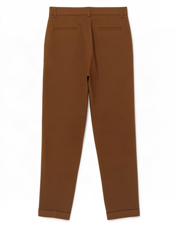 Calça Chino Cônica Feminina Massimo Dutti EU 36 XS W26 L26 Marrom Viscose