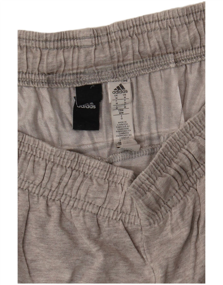 Shorts esportivos masculinos Adidas algodão cinza médio