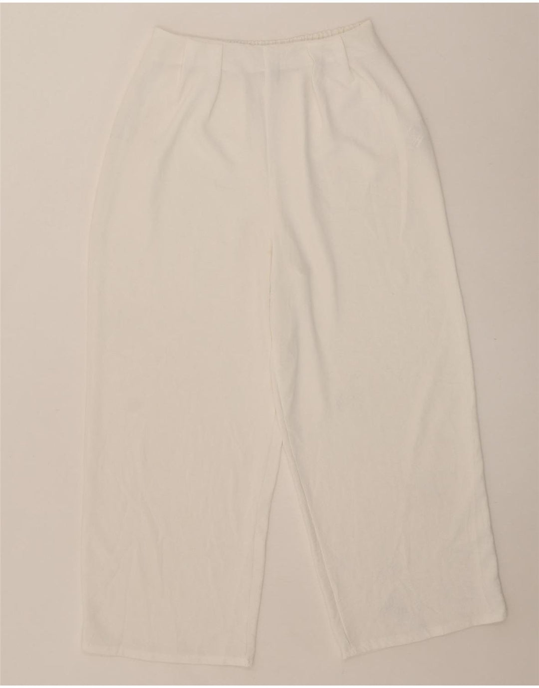 Zara Calça Chino Feminina Solta Fit Médio W28 L25 Poliéster Branco