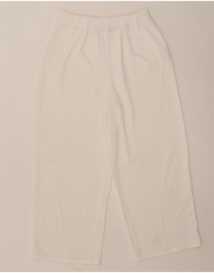 Zara Calça Chino Feminina Solta Fit Médio W28 L25 Poliéster Branco