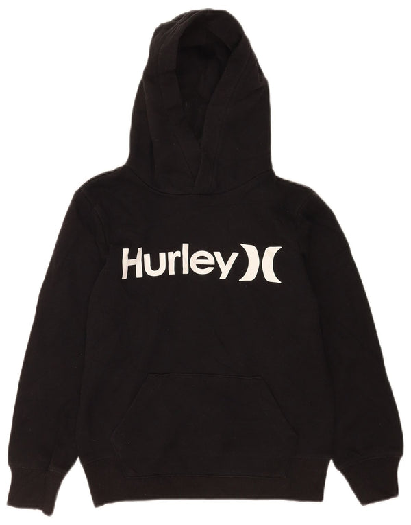 Suéter com capuz gráfico Hurley Boys 7-8 anos pequeno algodão preto
