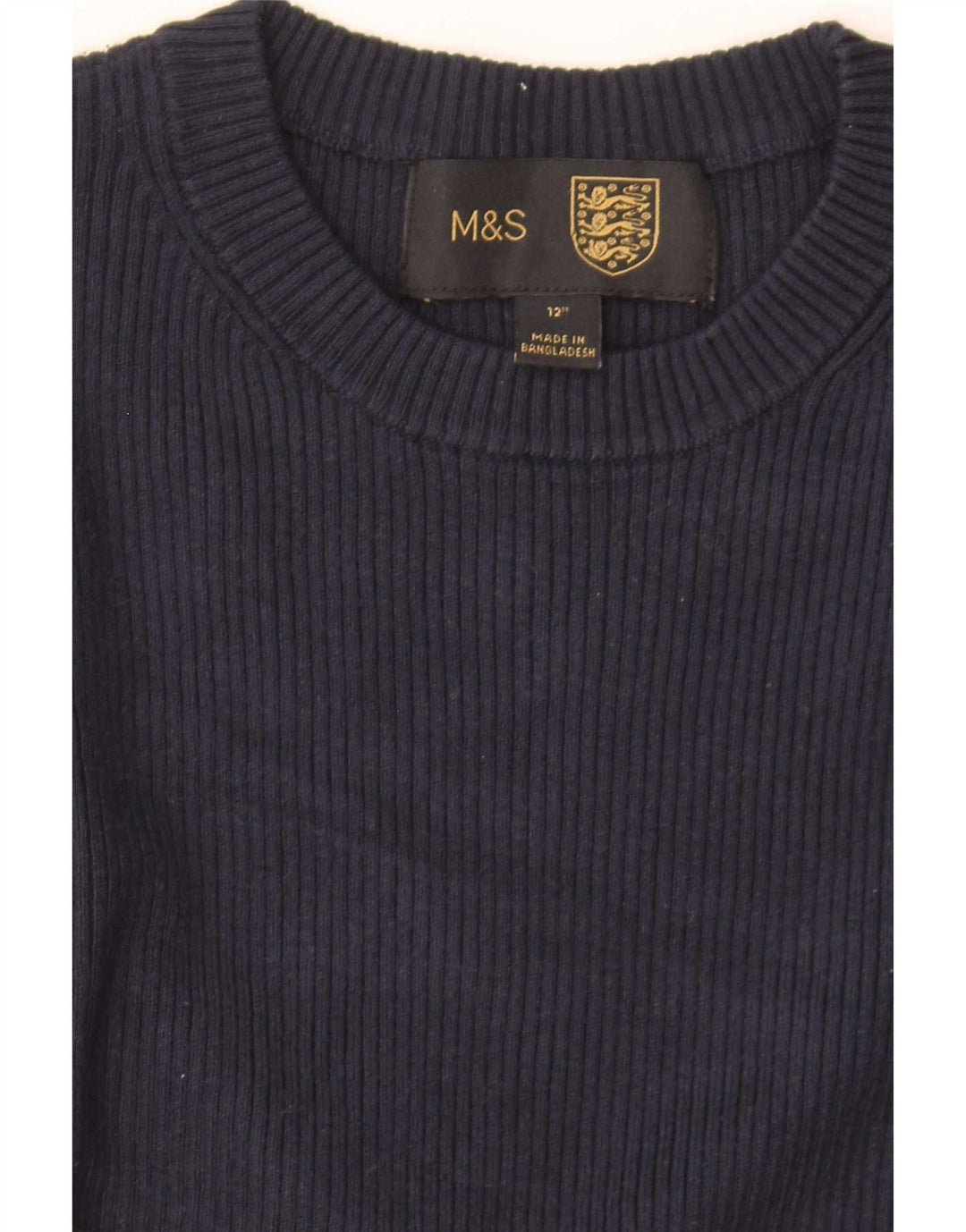 Top curto feminino Marks & Spencer UK 4 XS azul marinho