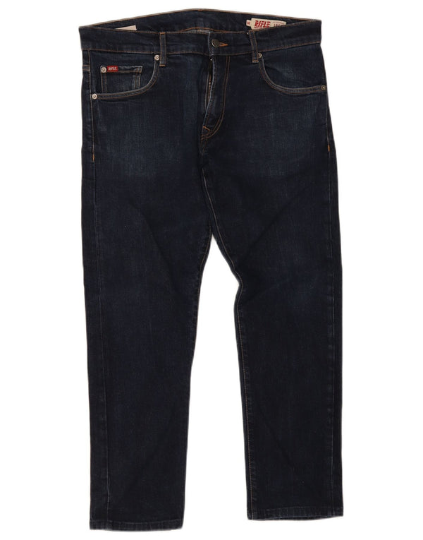 Rifle Masculino Cropped Slim Jeans W32 L26 Azul Marinho Algodão