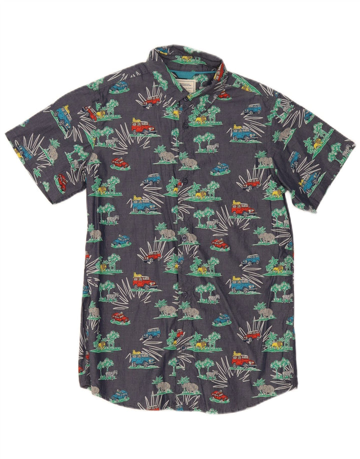 Camisa Mountain Warehouse Boys com padrão abstrato 12-13 anos azul marinho