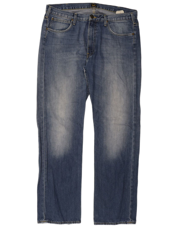 Lee Mens Kent Straight Jeans W38 L34 Azul Algodão