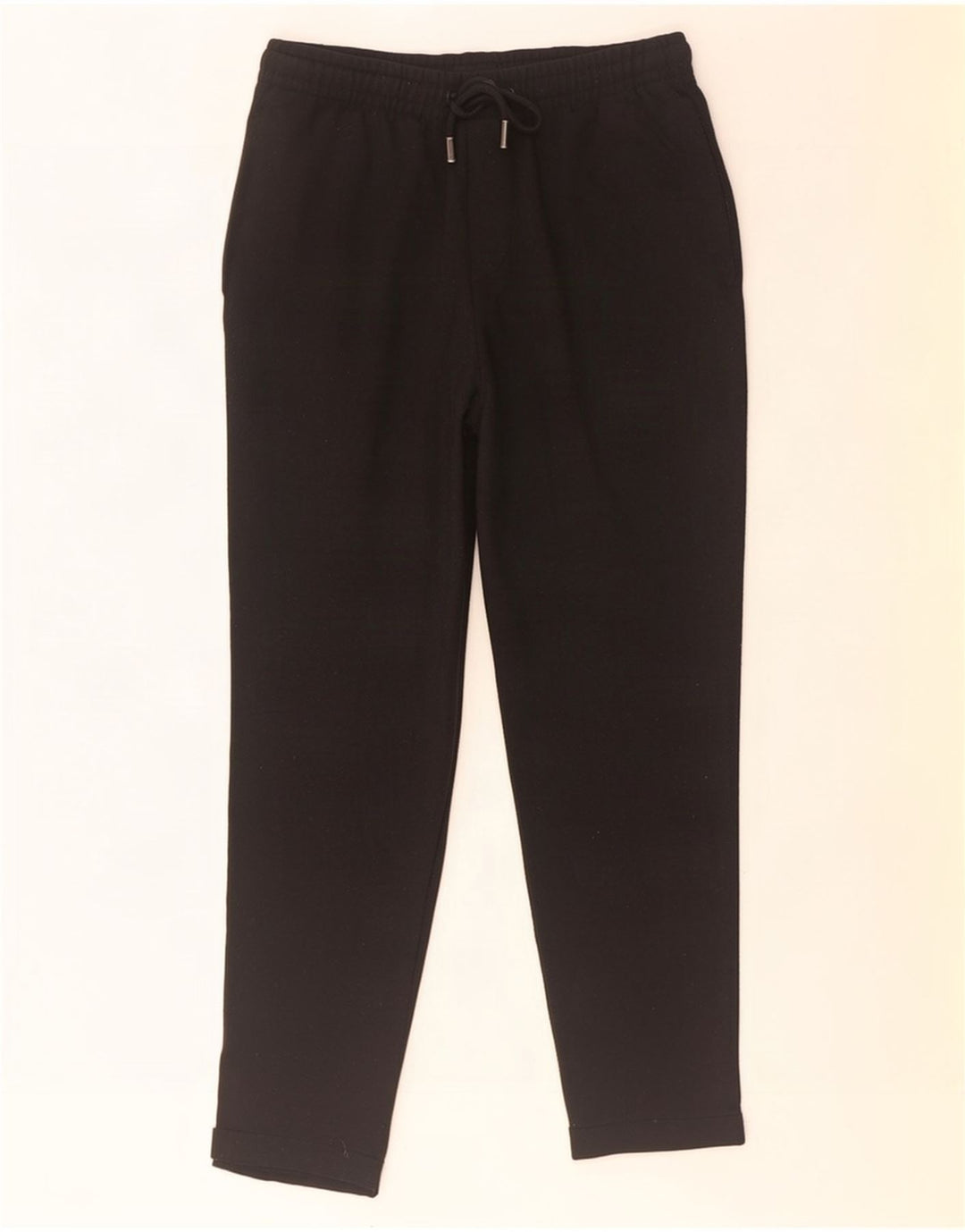 Zara Calça masculina de treino pequena preta poliéster