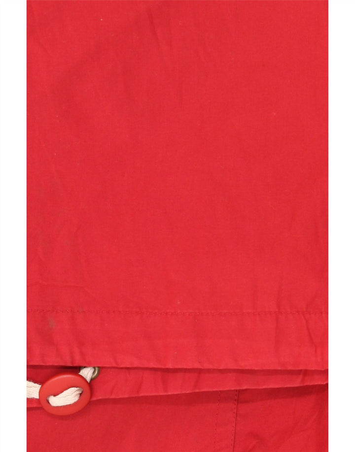 Jaqueta utilitária de ajuste fraco com capuz para homens vintage poliéster vermelho pequeno Reino Unido 36