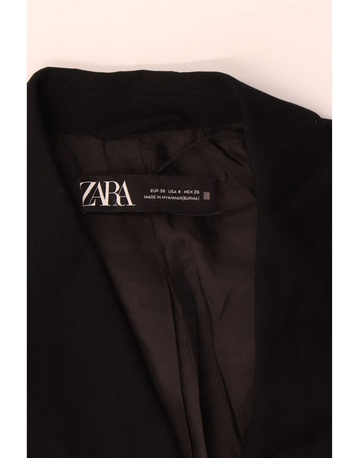 Jaqueta blazer feminina Zara com 1 botão EU 36 XS preto poliéster