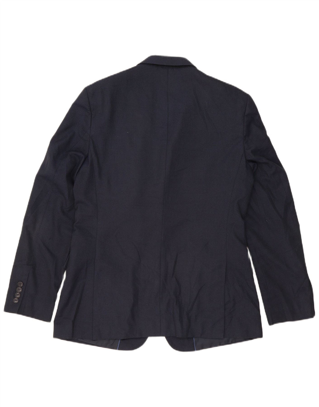Jaqueta blazer masculina de 2 botões Marks & Spencer Reino Unido 42 grande azul marinho poliéster