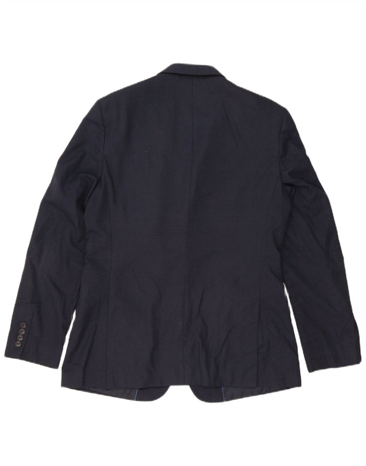 Jaqueta blazer masculina de 2 botões Marks & Spencer Reino Unido 42 grande azul marinho poliéster