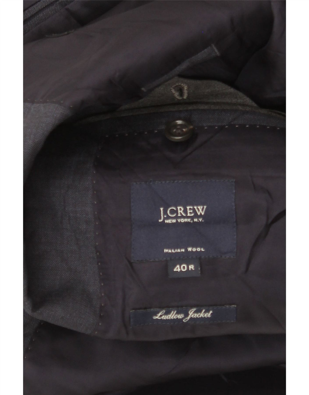 Jaqueta blazer masculina J. CREW Ludlow com 2 botões Reino Unido 40 grande lã azul marinho