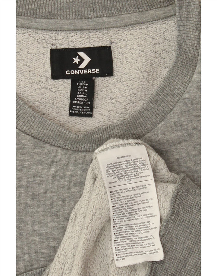 Suéter masculino CONVERSE de algodão cinza médio
