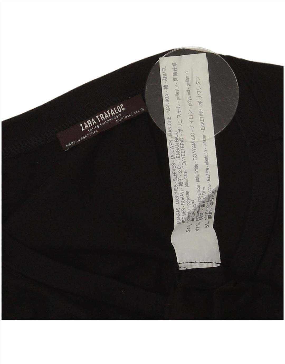 Túnica feminina Zara com estampa gráfica UK 10 pequeno poliéster preto