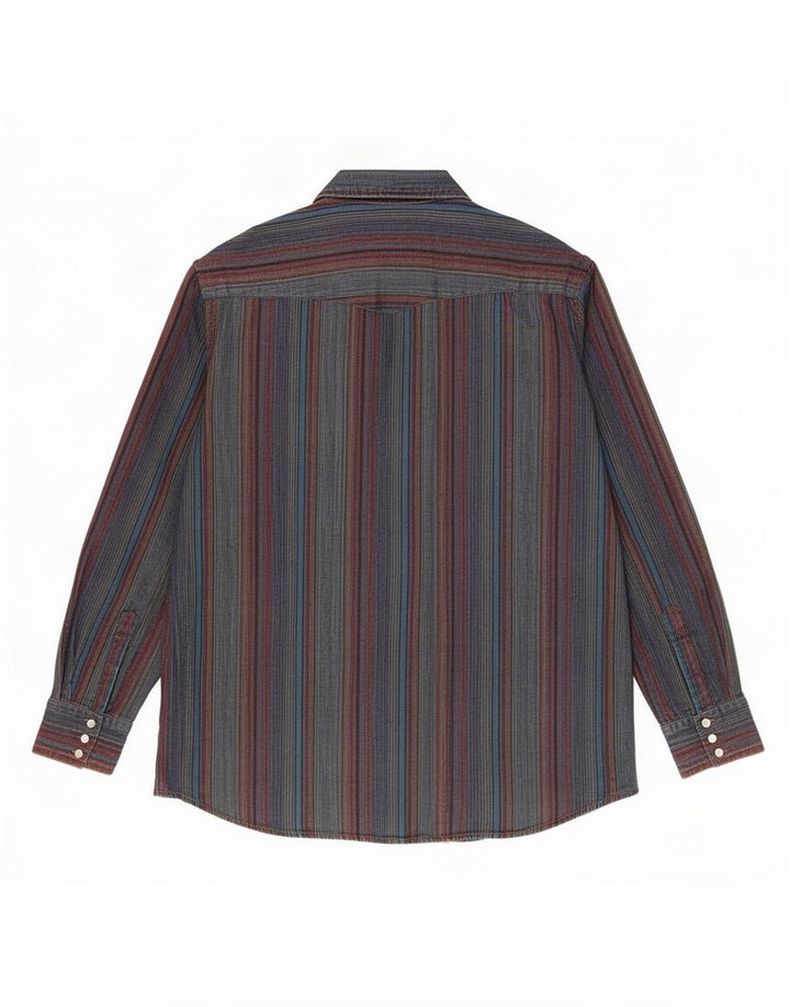 Camisa alta masculina Rustler tamanho 17 1/2 XL listrada multicolorida