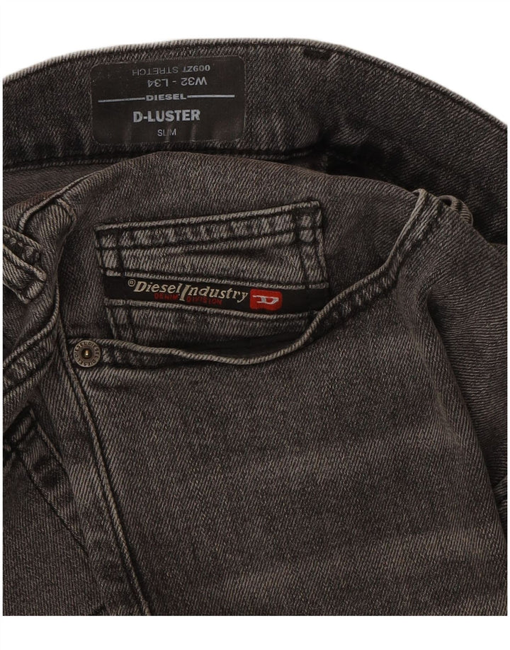 DIESEL Masculino D-Luster Slim Jeans W32 L34 Algodão Cinza