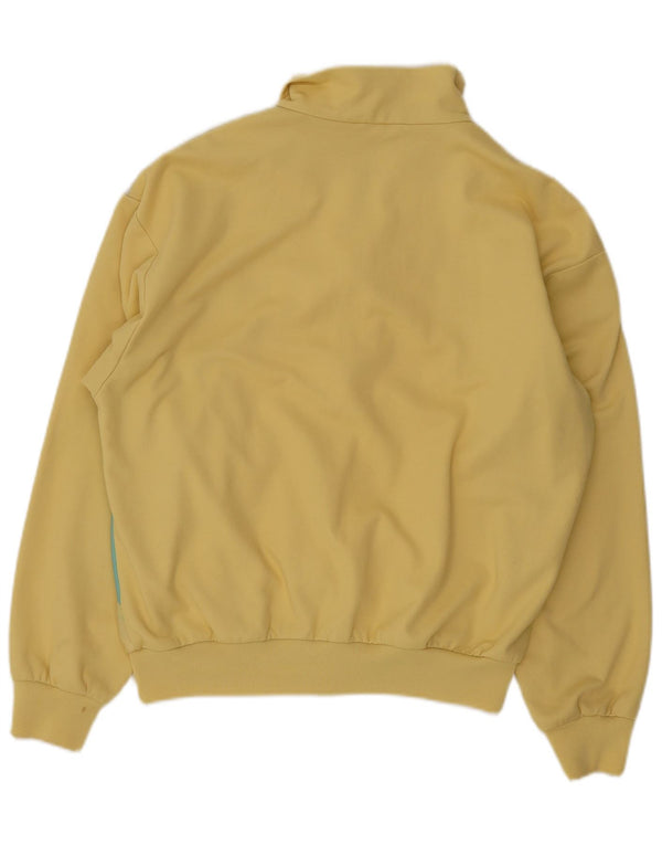 Casaco de treino masculino vintage tamanho 54 XL amarelo colorblock retro