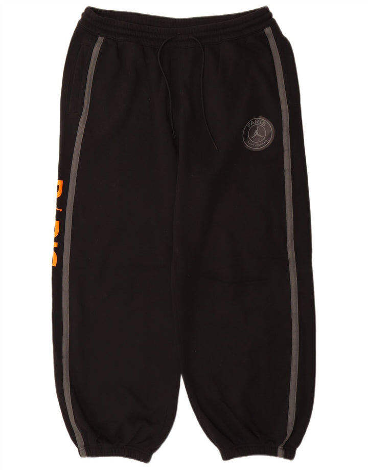 JORDAN Mens Paris Graphic Calças de treino Joggers grandes de algodão preto