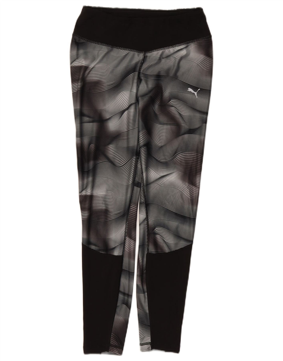 Leggings Puma Feminina UK 12 Médias Listradas Pretas