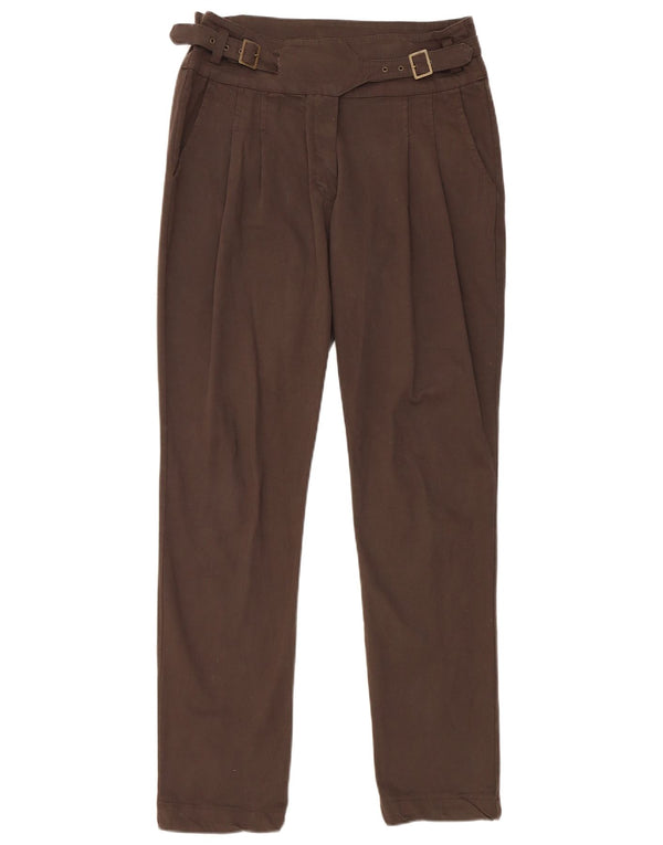 Calça Chino Slim Feminina Vintage W30 L30 Algodão Marrom