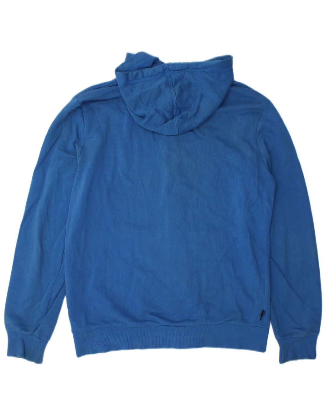 Suéter Puma masculino com capuz e zíper gráfico azul médio algodão