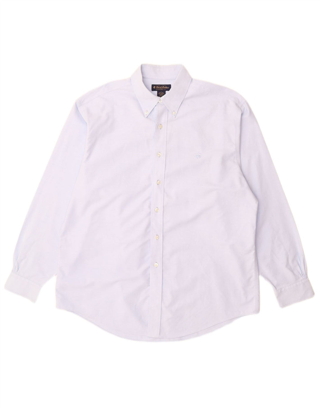 Camisa masculina Brooks Brothers grande algodão azul