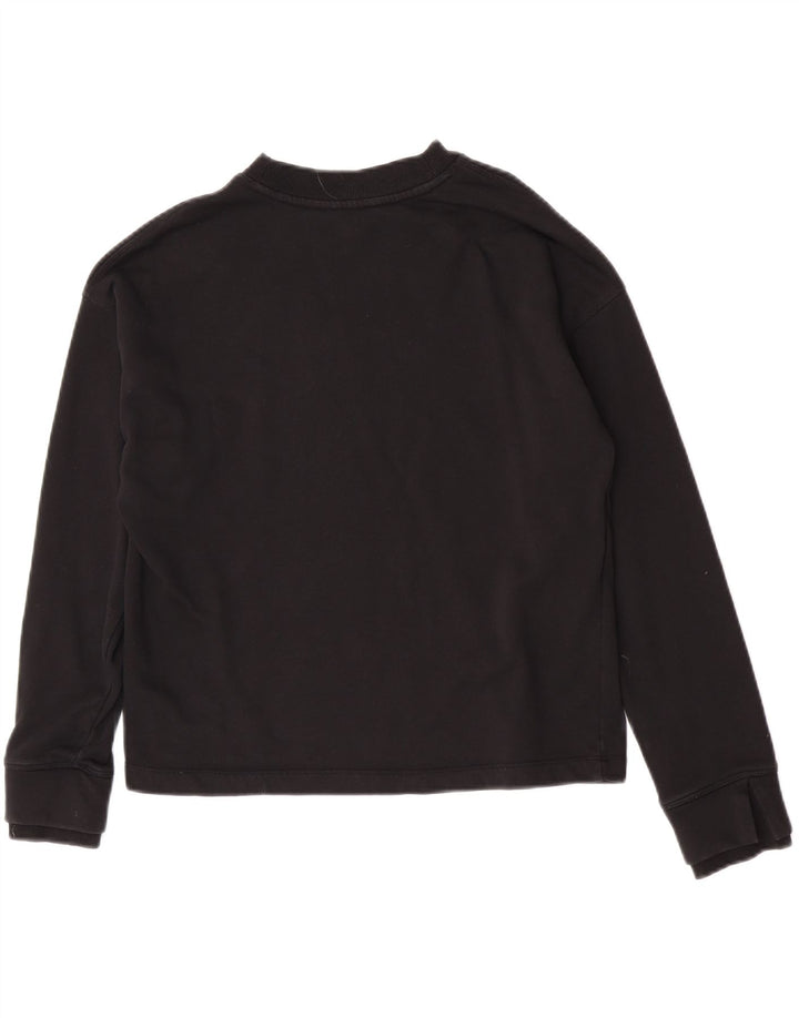 Dkny moletom feminino grande com estampa gráfica UK 10 pequeno algodão preto