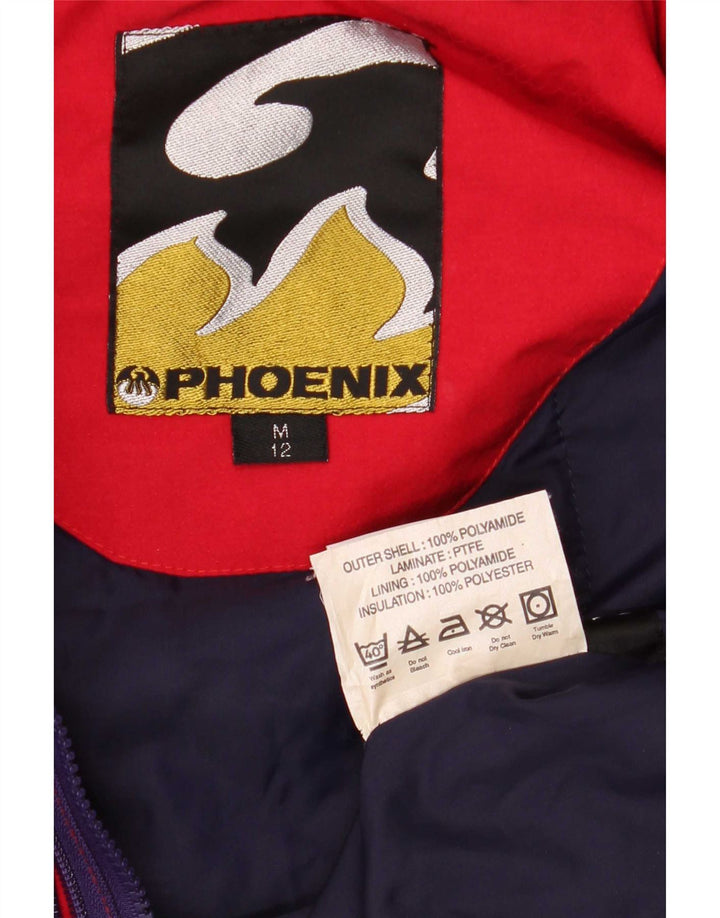 Macacão de esqui feminino com capuz Phoenix UK 12 poliamida colorblock vermelho médio