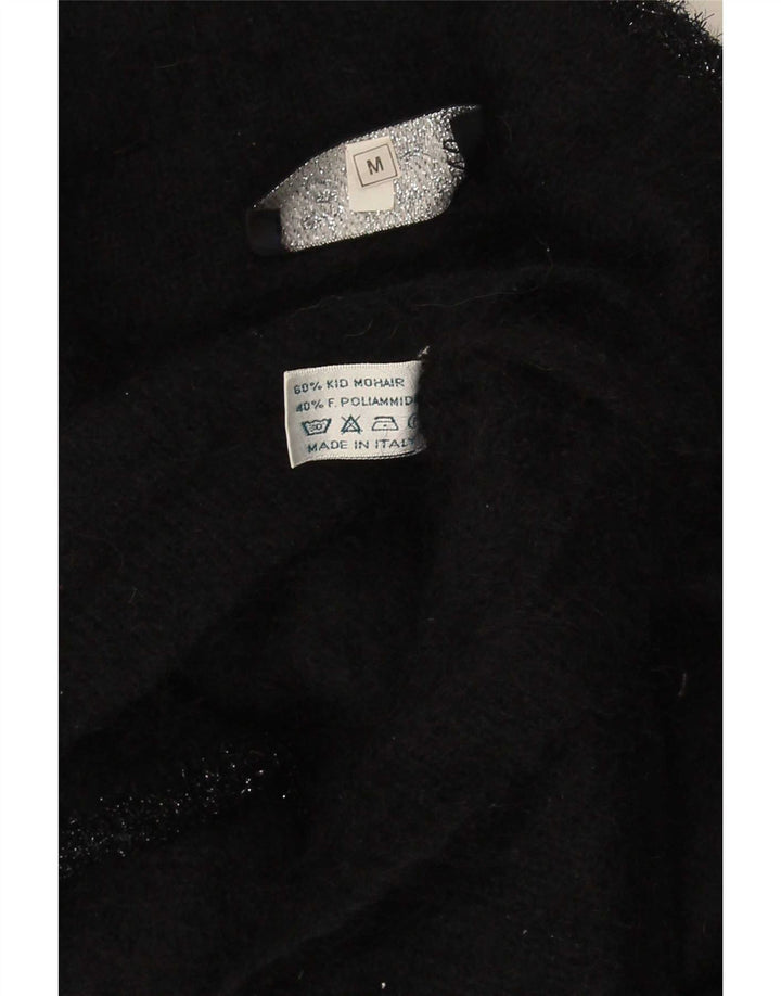 Suéter cardigã feminino La Perla Reino Unido 12 mohair preto médio