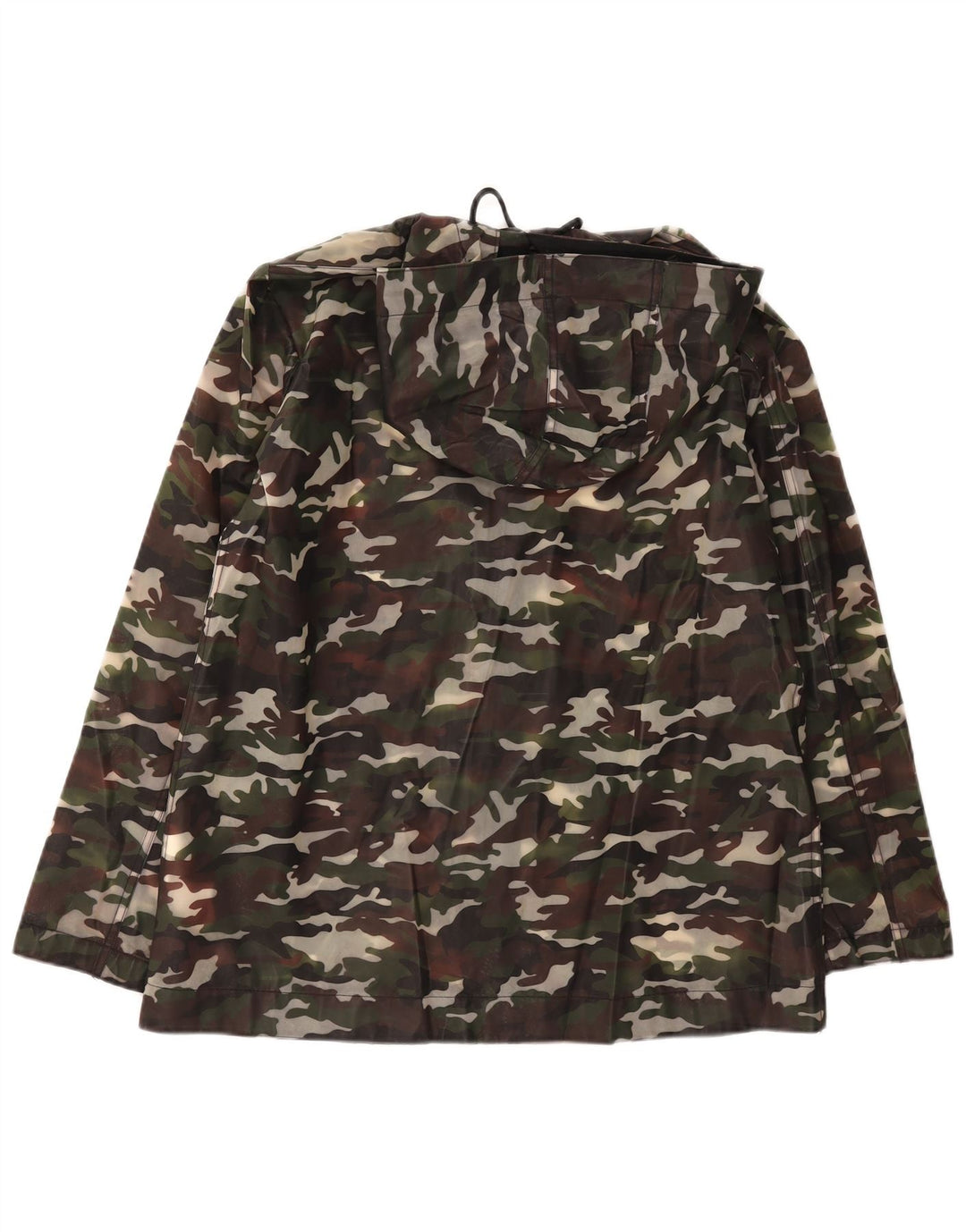 Jaqueta militar feminina com capuz ZARA UK 14 camuflagem cáqui média