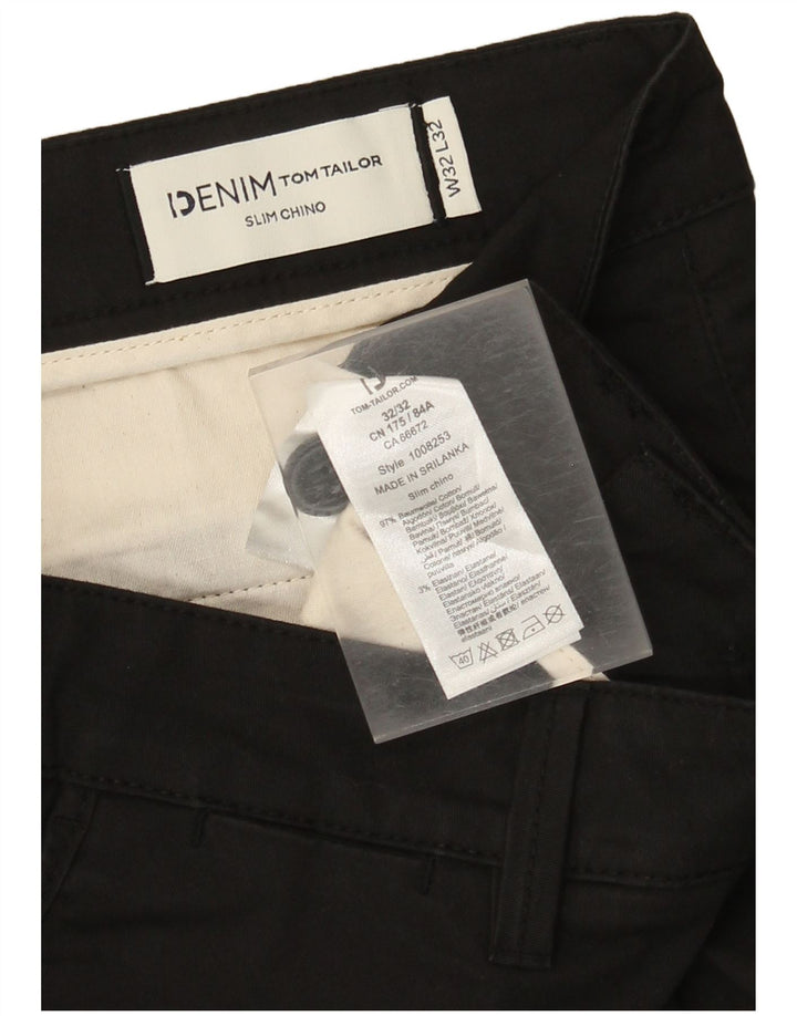 Calça Chino Masculina Slim Tom Tailor W32 L32 Algodão Preto