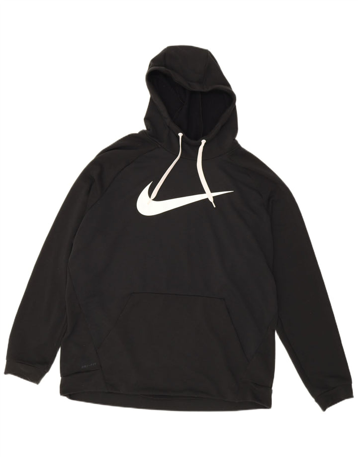Jumper com capuz gráfico Nike masculino Dri Fit 2XL preto poliéster