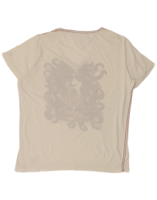 Tommy Hilfiger Camiseta feminina gráfica Top UK 16 Grande Branco