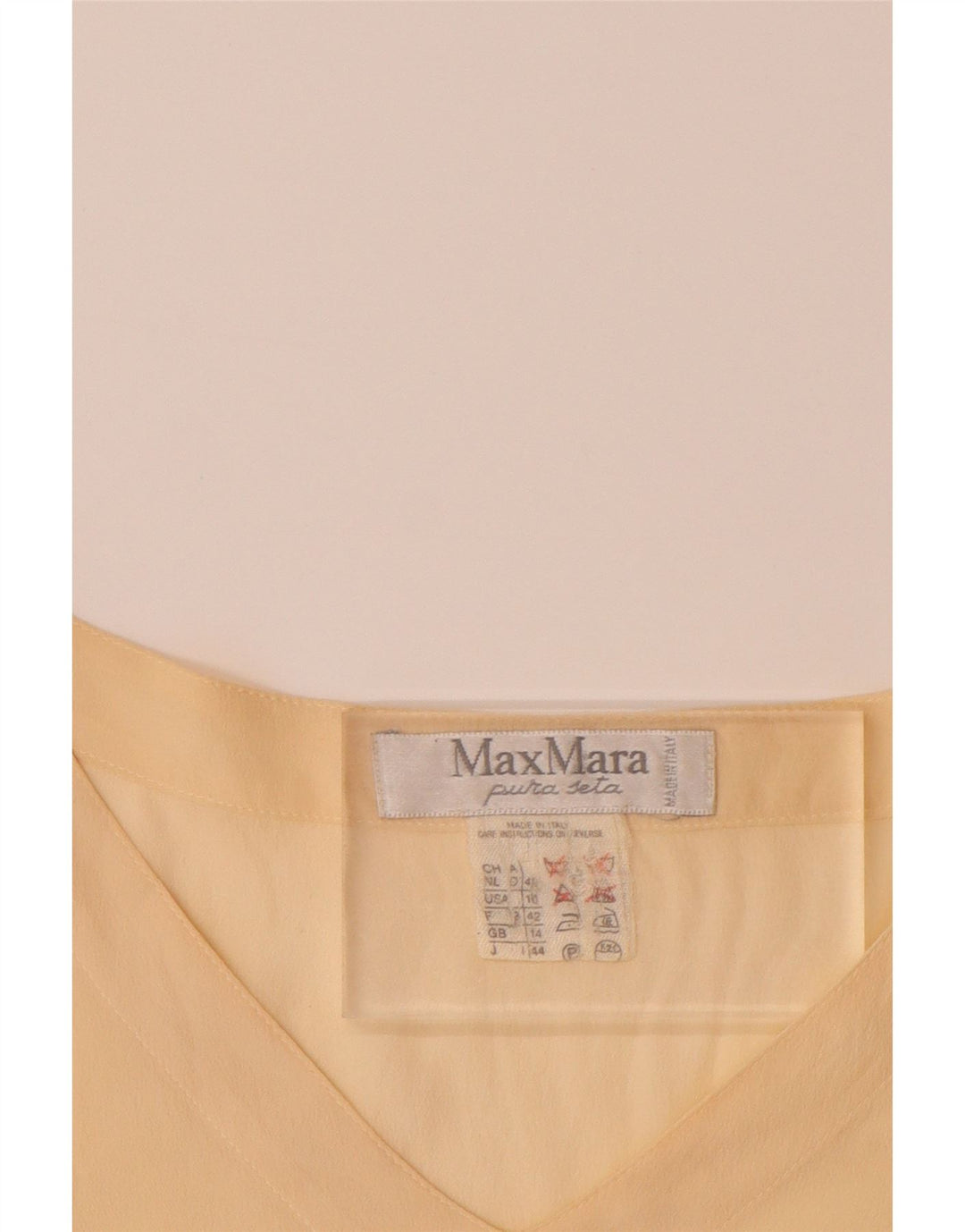Camiseta feminina MAX MARA UK 14 grande seda bege