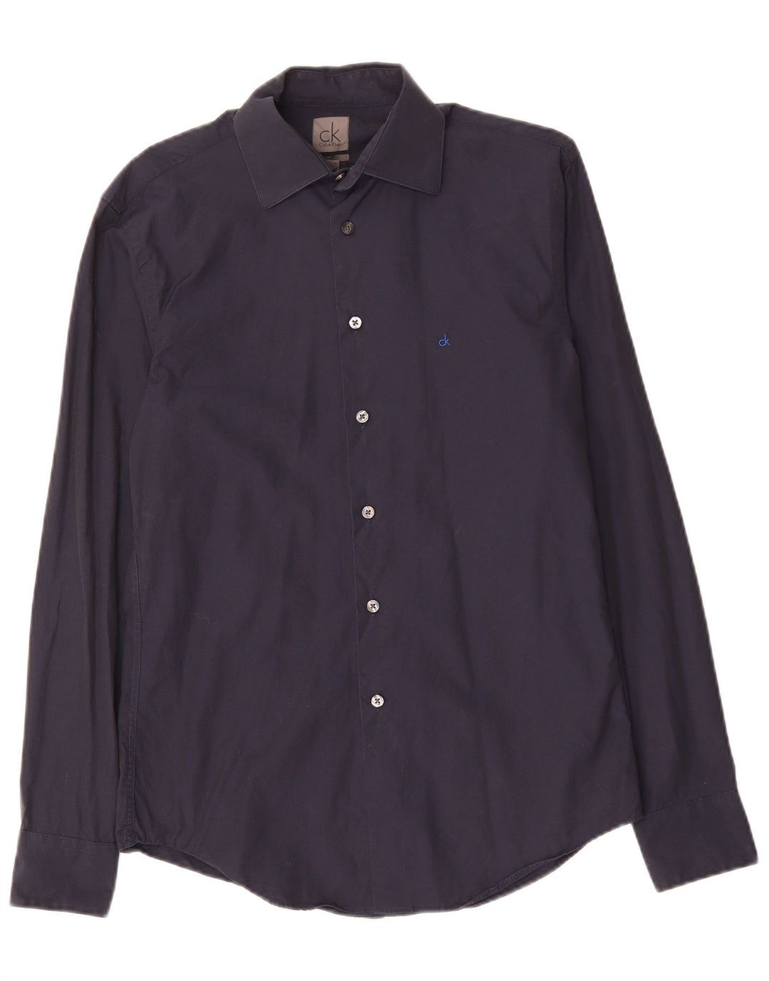 CALVIN KLEIN Camisa masculina slim fit pequena algodão azul marinho