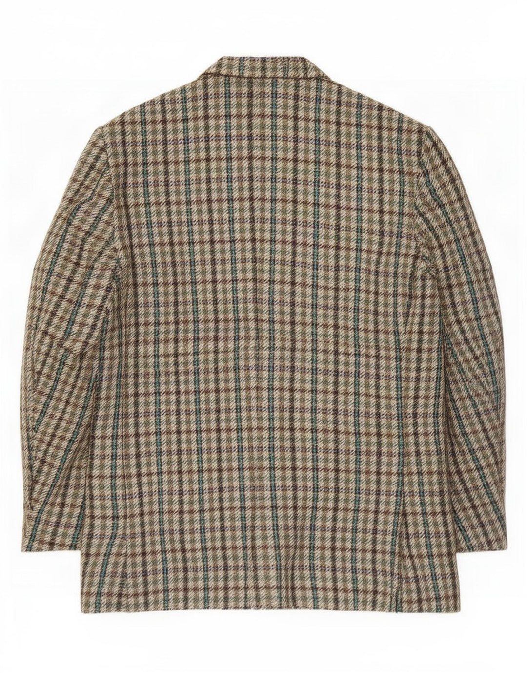 Jaqueta blazer masculina vintage com 2 botões IT 56 3XL lã houndstooth verde