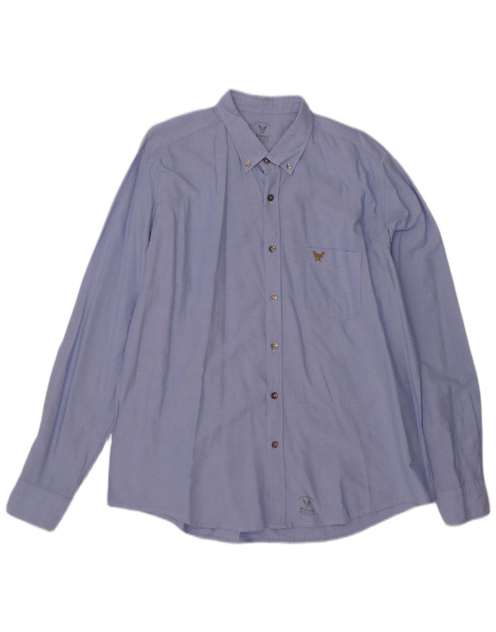 Camisa masculina Avirex 2XL algodão azul