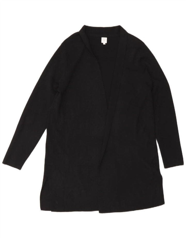 Suéter cardigã aberto John Lewis Longline feminino Reino Unido 12 médio preto