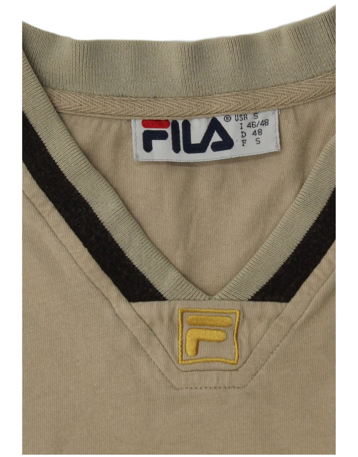 Camiseta masculina FILA Top pequeno algodão bege