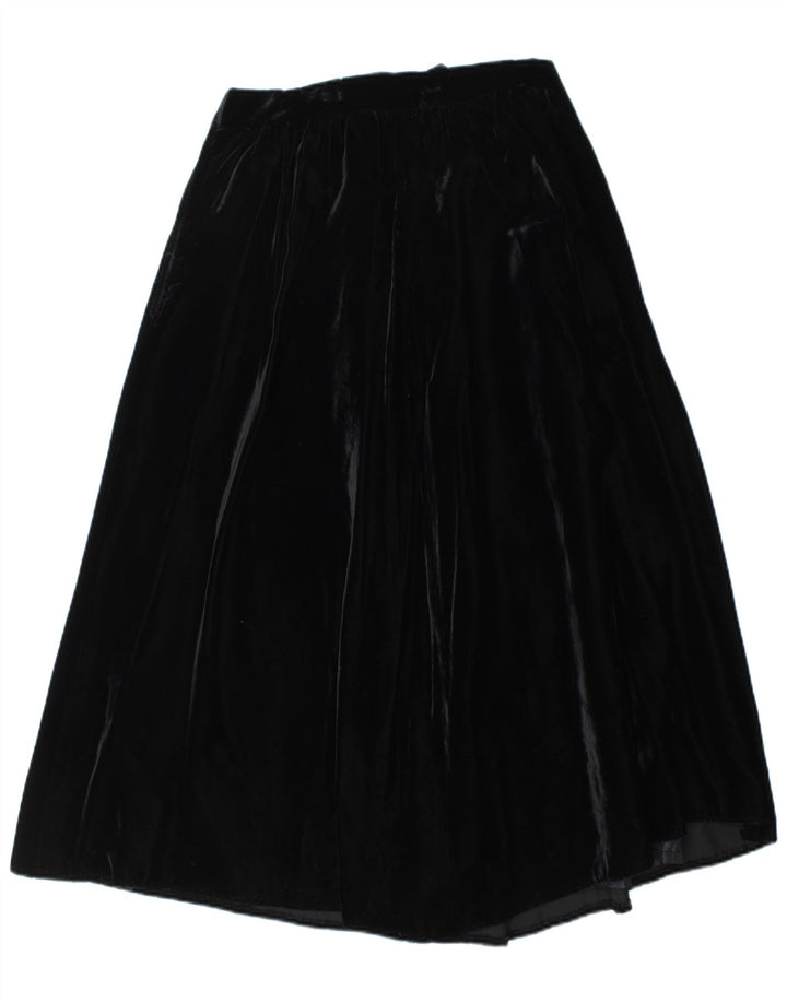 Saia feminina VINTAGE de veludo com cintura alta evasê IT 44 médio W28 preta