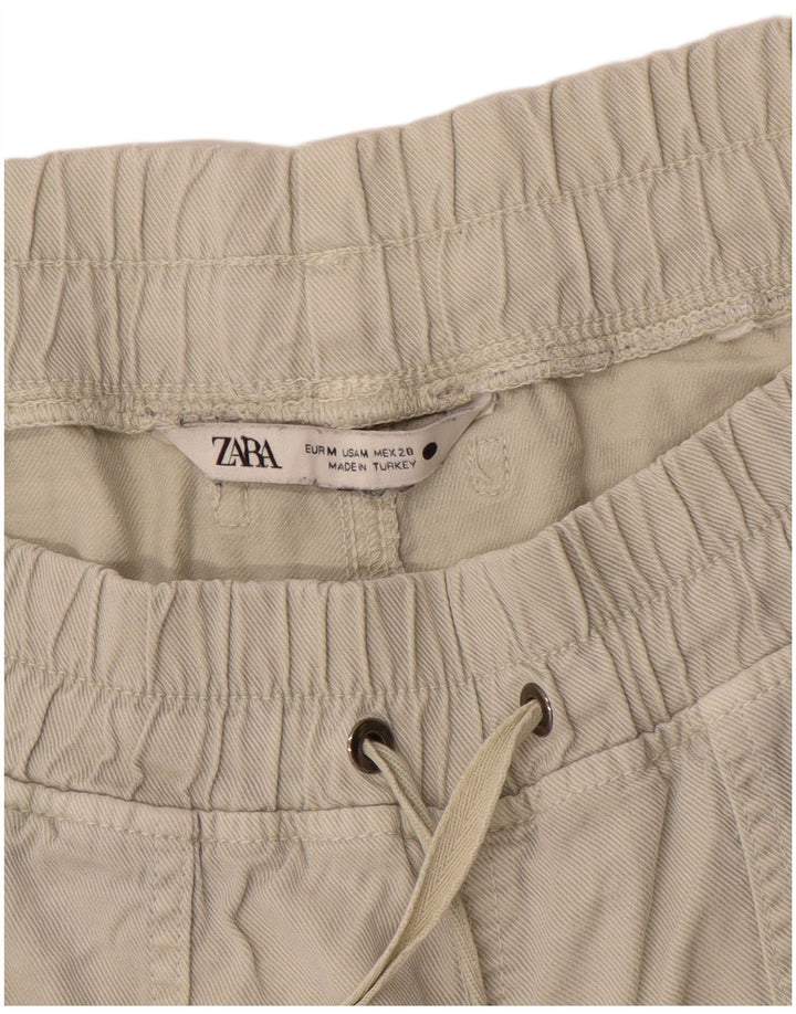 Calça de treino feminina Zara Joggers UK 14 médio bege