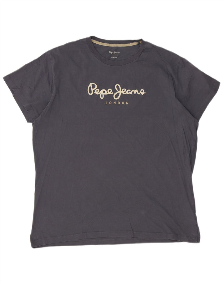 PEPE Jeans Camiseta masculina regular gráfica top 2XL cinza