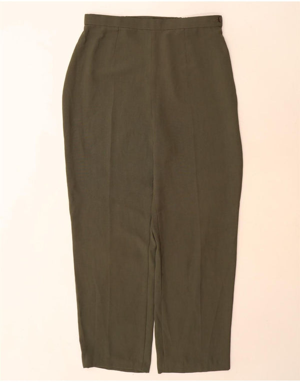 Calça casual feminina de cintura alta Marks & Spencer Reino Unido 16 grande W32 L30 verde