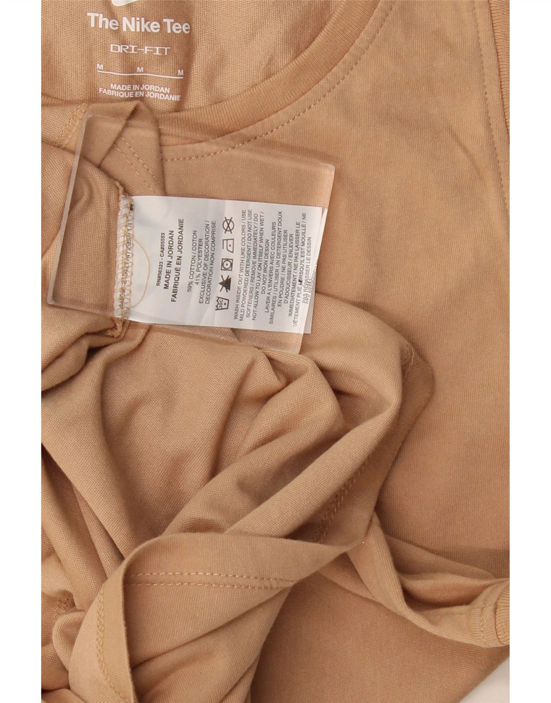 Colete gráfico Nike feminino Dri Fit Top UK 12 algodão bege médio