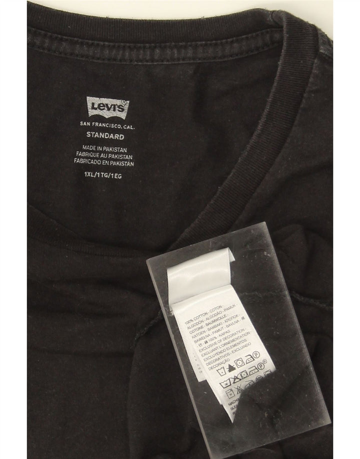 LEVI'S Mens Standard T-Shirt Top XL Black Cotton Vintage Levi's and Second-Hand Levi's from Messina Hembry 