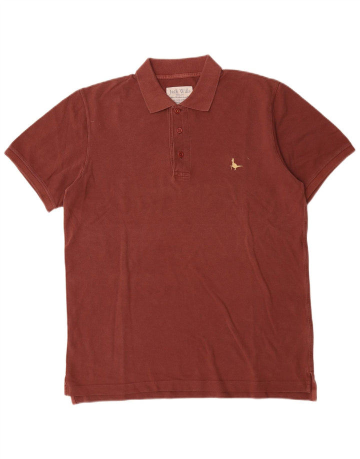Camisa polo masculina Jack Wills algodão marrom médio