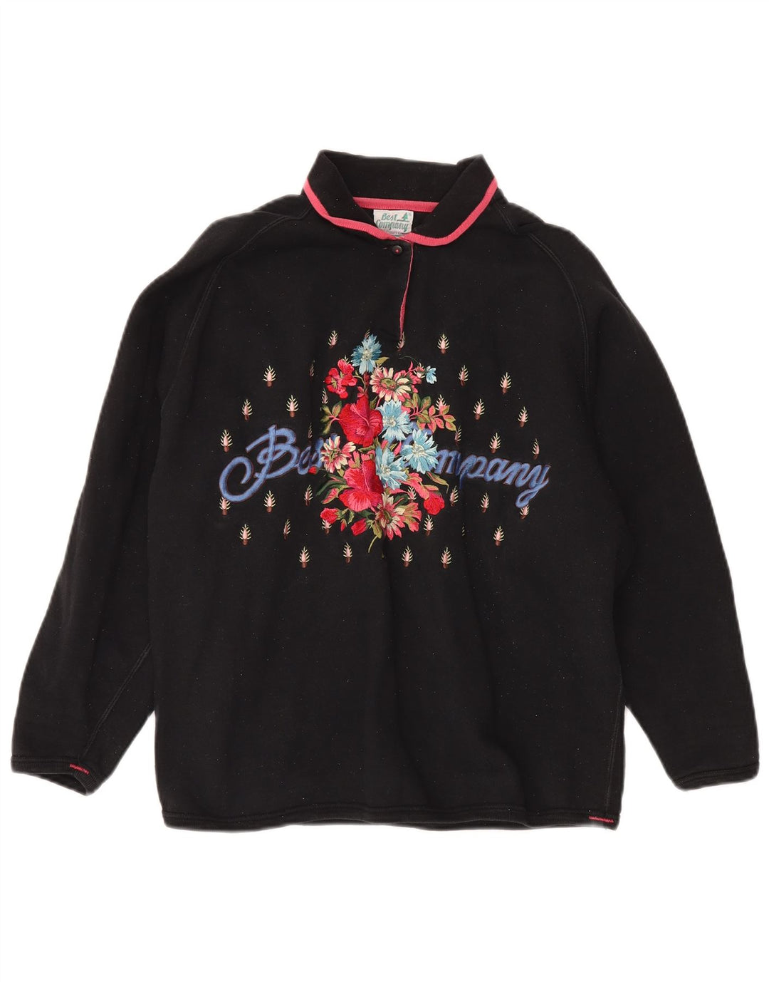 BEST COMPANY Suéter feminino oversized com estampa gráfica Reino Unido 16 grande preto