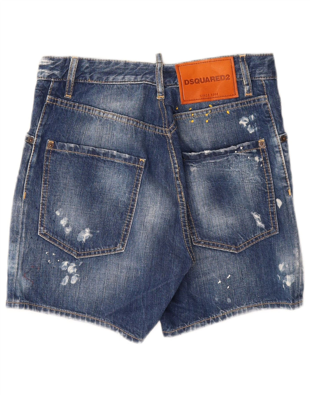 Shorts jeans feminino Dsquared2 desgastado IT 44 médio W28 algodão azul