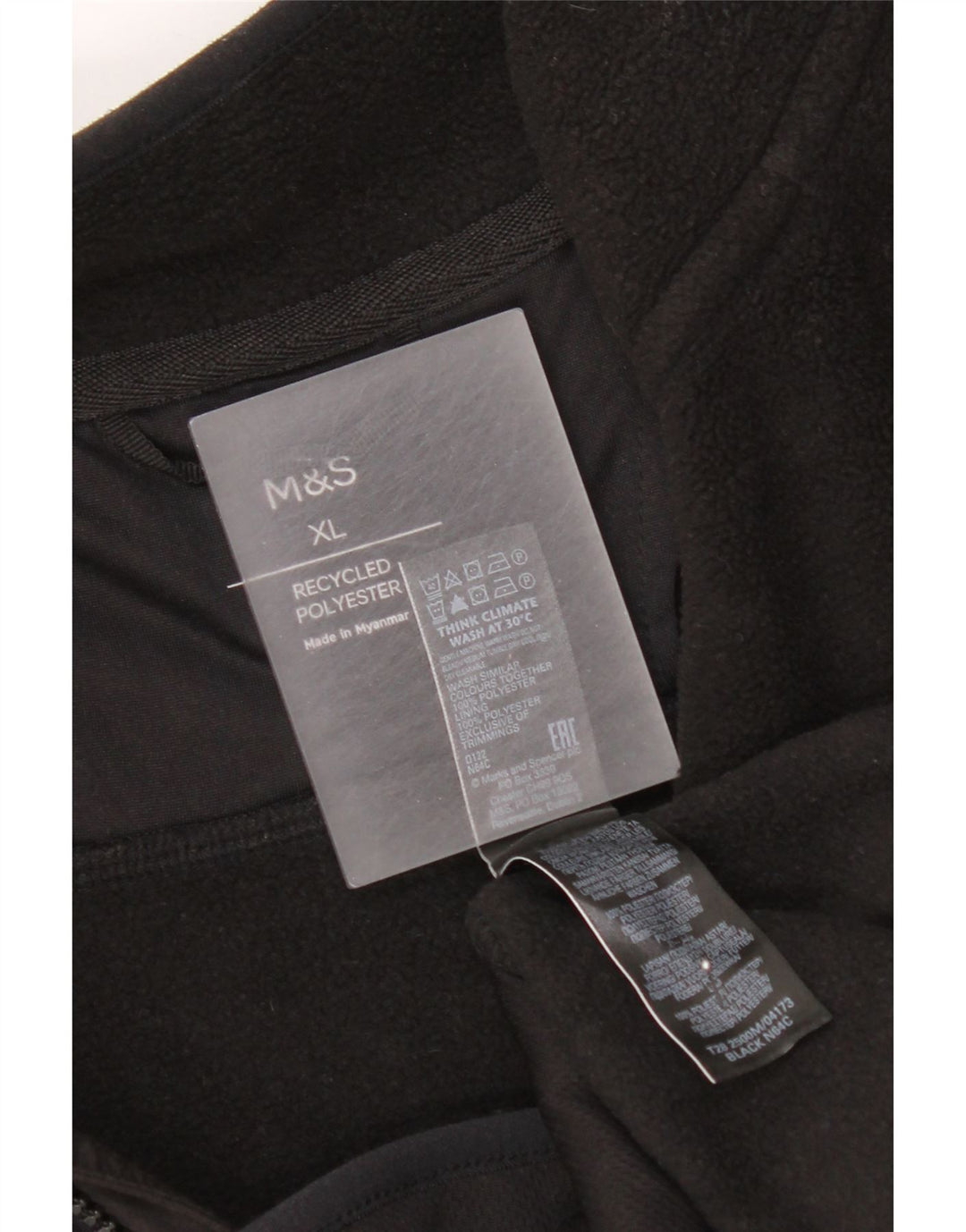 Jaqueta de lã masculina Marks & Spencer Reino Unido 42 XL poliéster preto