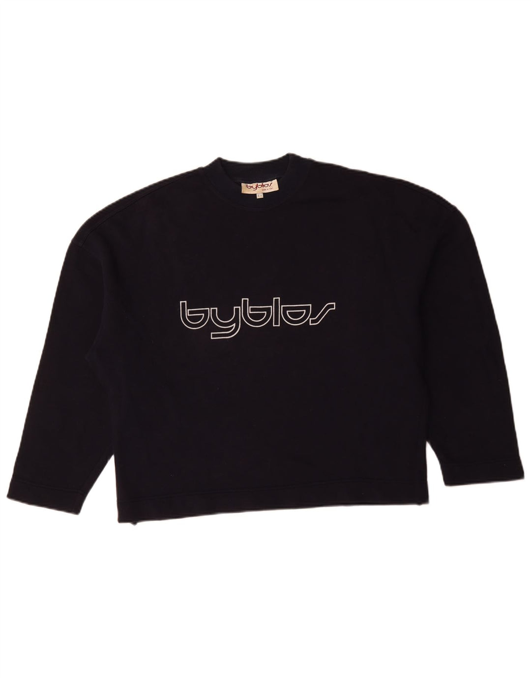 Byblos moletom feminino oversized cropped EUA 8 médio azul marinho